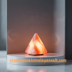 Salt lamps in a pyramid shape